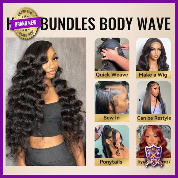 Brazilian Virgin Hair Extensions 22 Inch Body Wave Bundles Silky Soft